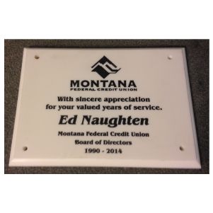 White AcrylaStone Plaque with Holes